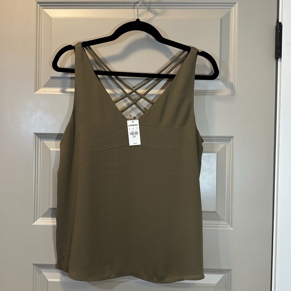 Express Olive Green Criss-Cross Tank Top, Women’s S - NWT - Picture 2 of 5